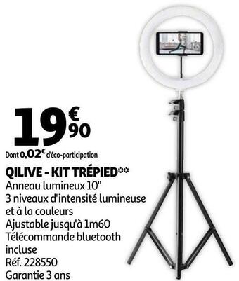 Auchan Qilive kit trépied offre