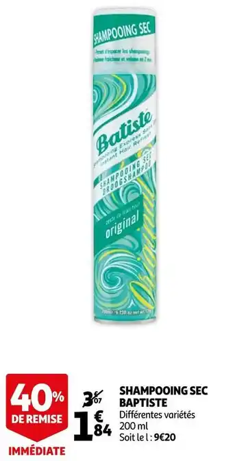 Auchan Baptiste shampooing sec offre