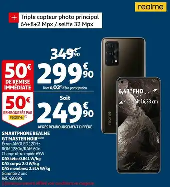 Auchan Realme smartphone realme gt master noir offre