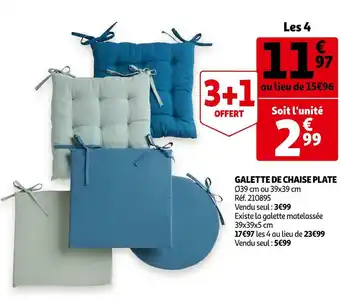 Auchan Galette de chaise plate offre