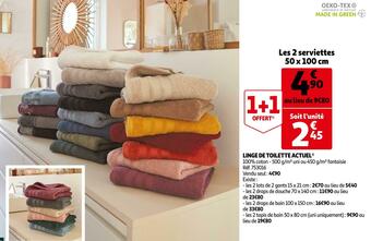 Auchan Actuel linge de toilette offre