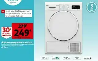 Auchan Qilive sèche linge condensation q.6929 offre