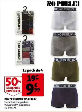 Auchan No publik boxers homme offre