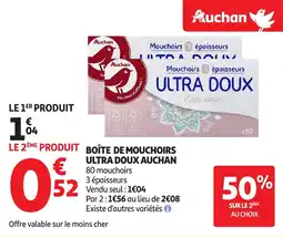 Auchan Boîte de mouchoirs ultra doux auchan offre