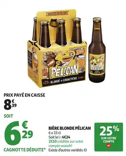 Auchan Bière blonde pélican offre