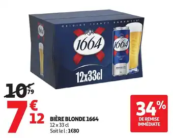 Auchan Bière blonde 1664 offre