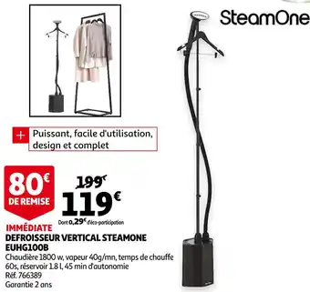 Auchan Steam one defroisseur vertical steamone euhg100b offre