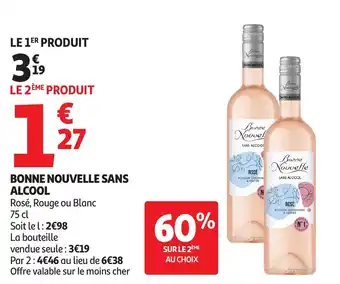 Auchan Bonne nouvelle sans alcool offre