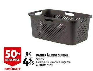 Auchan Panier à linge sundis offre