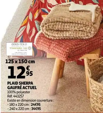 Auchan Auchan plaid sherpa gaufré offre