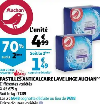 Auchan Pastilles anticalcaire lave linge* offre