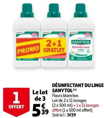 Auchan Sanytol désinfectant du linge* offre