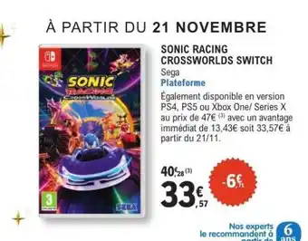 E.Leclerc SONIC RACING CROSSWORLDS SWITCH offre