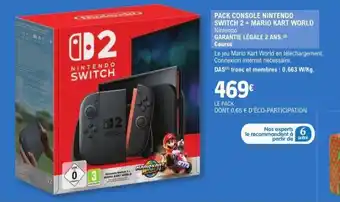 E.Leclerc Pack Console Nintendo Switch 2 + Mario Kart World offre