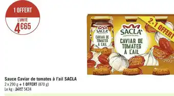 Géant Casino Sacla sauce caviar de tomates à l’ail offre