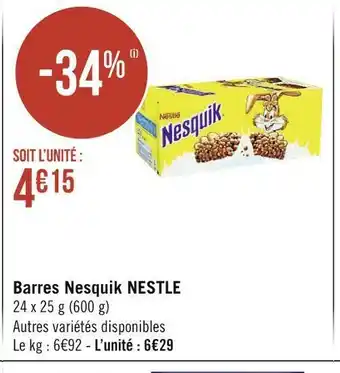 Nestle barres nesquik