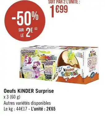 Géant Casino Kinder surprise oeufs kinder surprise offre
