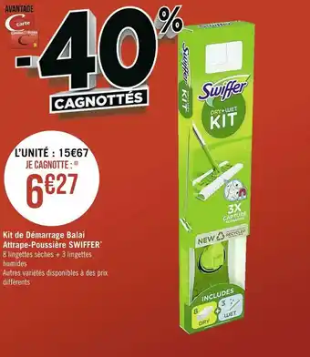 Géant Casino Swiffer kit de démarrage balai attrape-poussière * offre