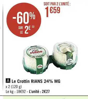 Rians le crottin rians 24% mg