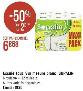 Géant Casino Sopalin essuie tout sur mesure blanc offre