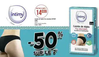 Intimy care culotte de règles flux abondant