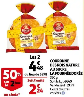 Auchan La fournée dorée couronne des rois nature au sucre offre