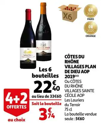 Les lauriers du terroir côtes du rhône villages plan de dieu aop 2019