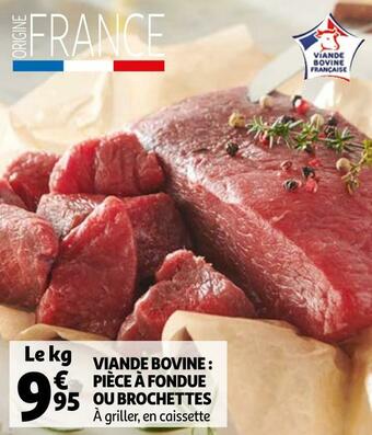 Auchan Viande bovine : pièce à fondue ou brochettes offre