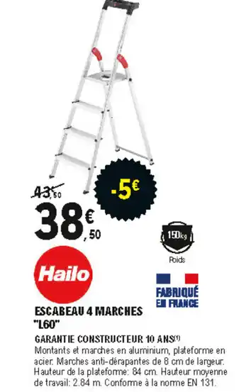 E.Leclerc Brico Escabeau 4 marches l60 offre