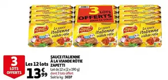Auchan Zapetti sauce italienne à la viande rôtie offre