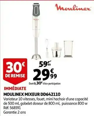 Auchan Moulinex moulinex mixeur dd642110 offre