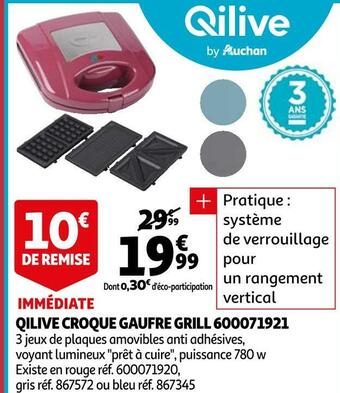 Auchan Qilive croque gaufre grill 600071921 offre