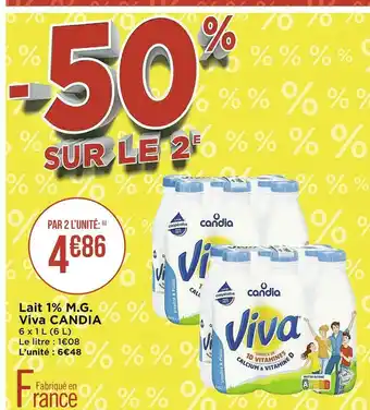 Géant Casino Candia lait 1% m.g. offre