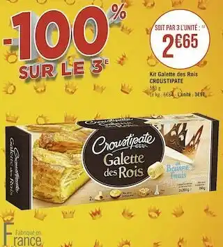 Géant Casino Croustipate kit galette des rois offre