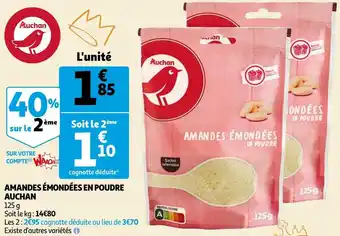 Auchan Auchan amandes émondées en poudre offre