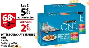 Auchan One pâtée pour chat stérilisé offre