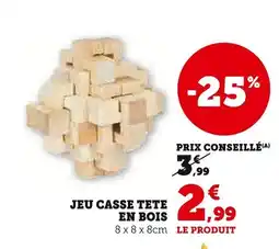 Super U Jeu casse tete en bois offre