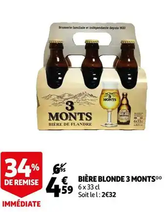 Auchan 3 monts bière blonde offre