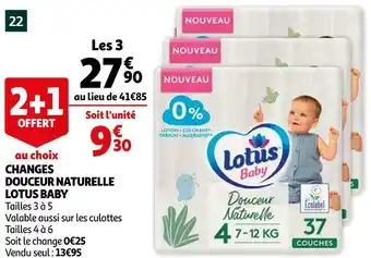 Auchan Lotus baby changes douceur naturelle offre