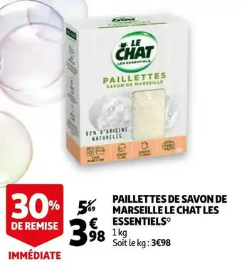 Auchan Le chat paillettes de savon de marseille les essentiels* offre