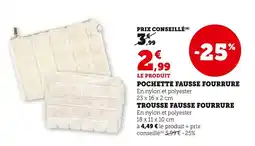 Super U Pochette fausse fourrure,trousse fausse fourrure offre