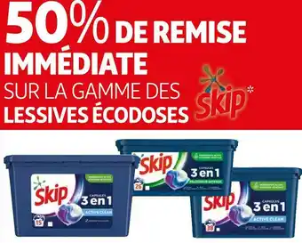 Auchan Skip bon plan sur la gamme des lessives écodoses skip offre