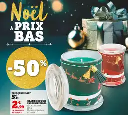 Super U Grande bougie parfumee noel offre