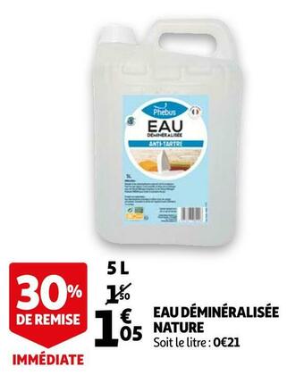 Auchan Eau déminéralisée nature offre