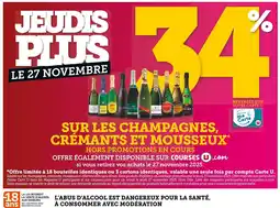 Super U SUR LES CHAMPAGNES, CRÉMANTS ET MOUSSEUX offre