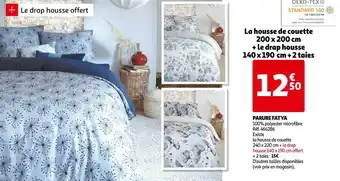 Auchan La housse de couette 200 x 200 cm + le drap housse 140 x 190 cm + 2 taies offre