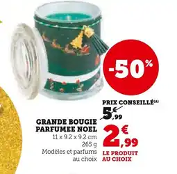 Super U Grande bougie parfumee noel offre
