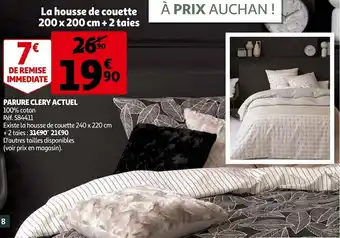 Auchan La housse de couette 200 x 200 cm + 2 taies offre