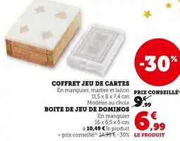 Super U Coffret jeu de cartes,boite de jeu de dominos offre