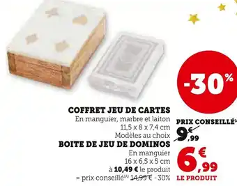 Super U Coffret jeu de cartes,boite de jeu de dominos offre